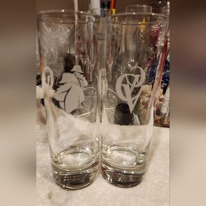 Courvoisier Etched Glass Set